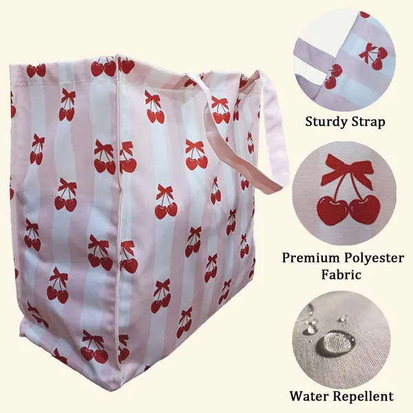 Pink_Shopping_Bag_For_Grocery_Tote_Bag_For_Woman_For_Vegetable,_Shopping_And_Travel_Reusable_And_Water_Repellent_Grocery_Bags
