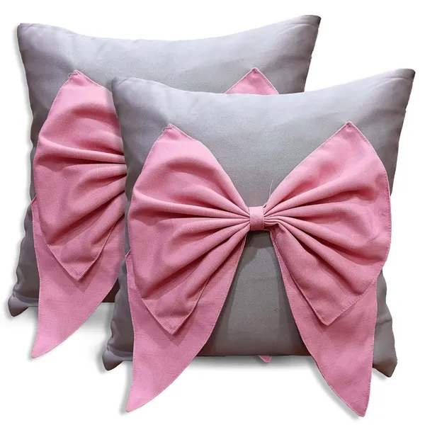 Grey_And_Pink_Set_Of_2_Bow_Cushion_Cover_Decorative_Sofa_Cushion_Covers_With_Invisible_Zipper_And_Textured_Bow_Sofa_Pillow_Cover_(Grey_And_Pink)_|_16_X_16_Inch