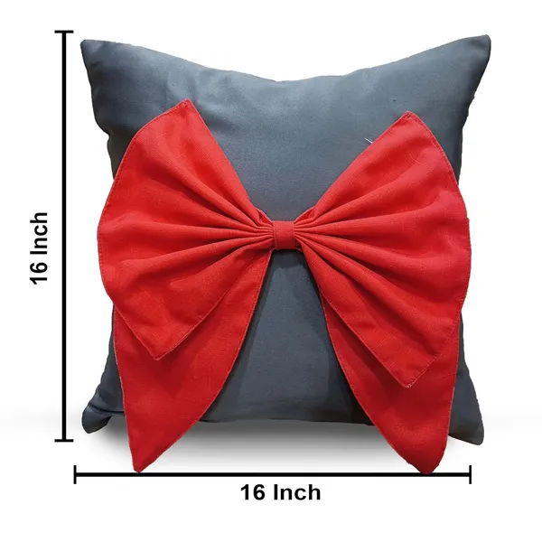 Grey_And_Red_Set_Of_2_Grey_And_Red_Bow_Cushion_Cover_Decorative_Sofa_Cushion_Covers_With_Invisible_Zipper_And_Textured_Bow_Sofa_Pillow_Cover_|_16_X_16_Inch