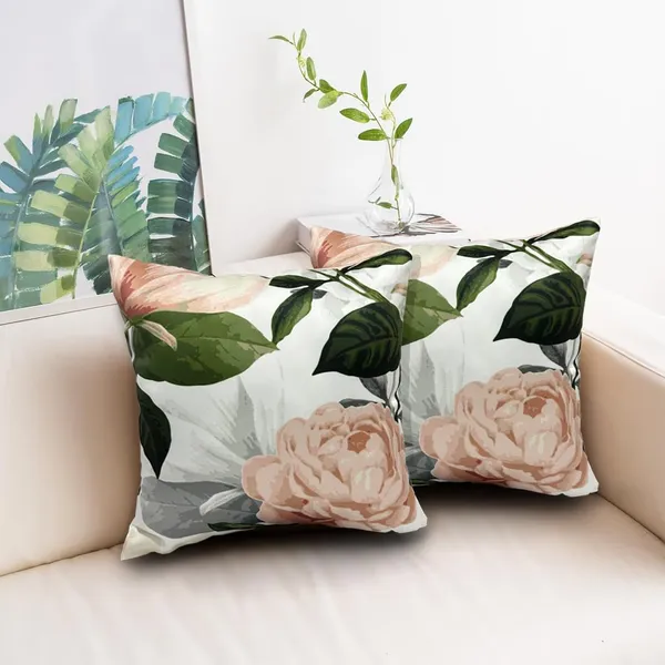 Peach_Set_Of_2_Floral_Print_Cushion_Cover_Soft_Decorative_Square_Cushion_Cover_|_For_Sofa,_Couch_And_Bed_Aesthetic_Ethnic_Multicolor_Embellished_Festival_Home_Decor_|_16_X_16_Inch