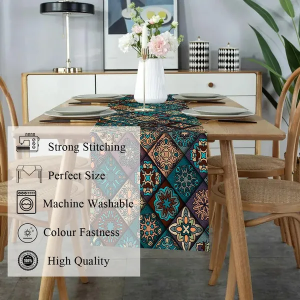 Green_Moroccan_Tiles_Green_Dining_Table_Runner_Washable_Table_Runner_For_4_Seater_Traditional_And_Festive_Long_Dining_Table_Runner_Antiskid_Home_And_Kitchen_Center_Decor_13X60_Inch
