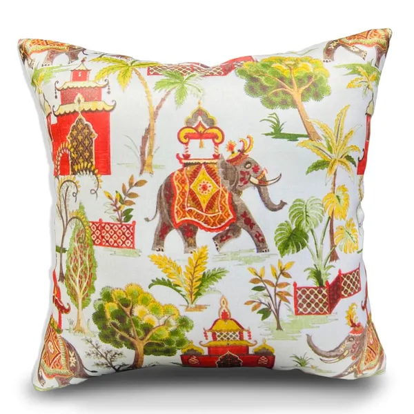 Multicolor_Set_Of_2_Indian_Cultural_Print_Cushion_Covers_White_Village_Print_220_Tc_Polyester_Square_Pillowcases_Set_|_16_X_16_Inch