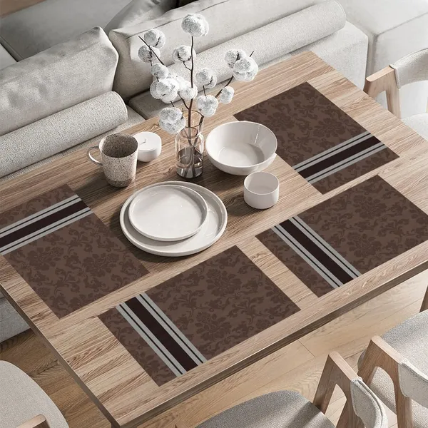 Damask_Brown_Dining_Table_Mats_Set_Of_4_Washable_Table_Mats_For_Dining_Table_Placemats_For_4_Seater_Dining_Table_Home_And_Kitchen_Table_Decor_13_X_18_Inch