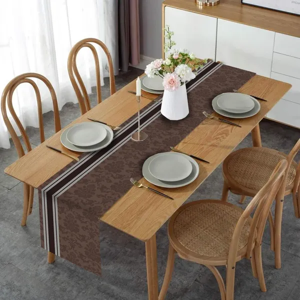 Damask_Brown_Dining_Table_Runner_Washable_Table_Runner_For_8_Seater_Traditional_And_Festive_Long_Dining_Table_Runner_Antiskid_Home_And_Kitchen_Center_Decor_13X86_Inch