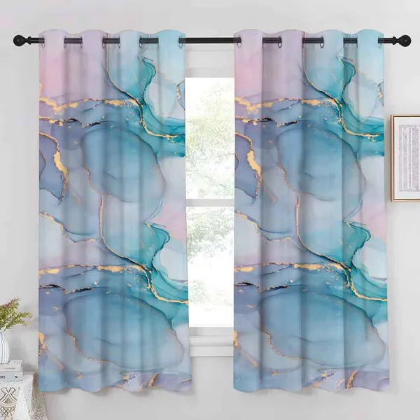 Aqua_Set_Of_2_Marble_Print_Window_And_Door_Curtains_With_Tieback_And_Eyelets_For_Living_Room_And_Bedroom_Elegant_Door_And_Window_Curtain_Parda_For_Home_Decor