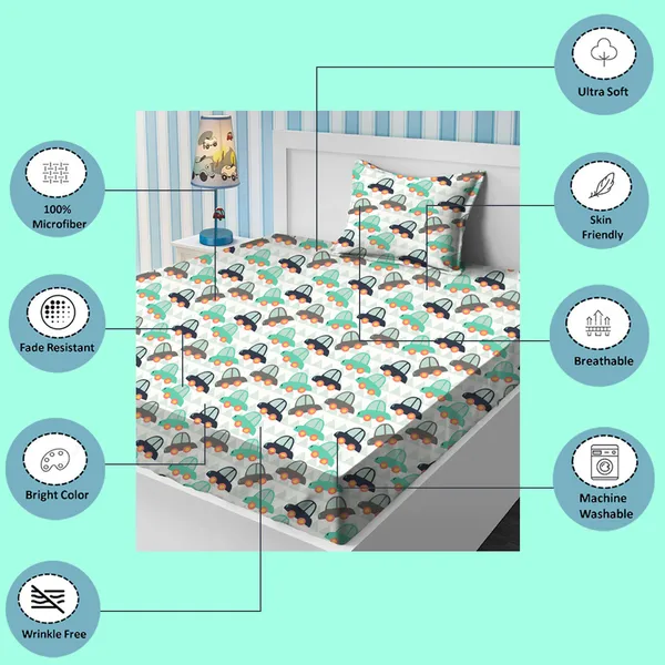 Multicolor_Kids_Bedsheet_With_1_Pillow_Cover_For_Single_Bed_Cute_And_Fun_Print_Sheets_For_Boys_And_Girls,_Ideal_For_Children_Room,_Perfect_For_Kids_Room_Size_5'_X_7.5_(Cars)