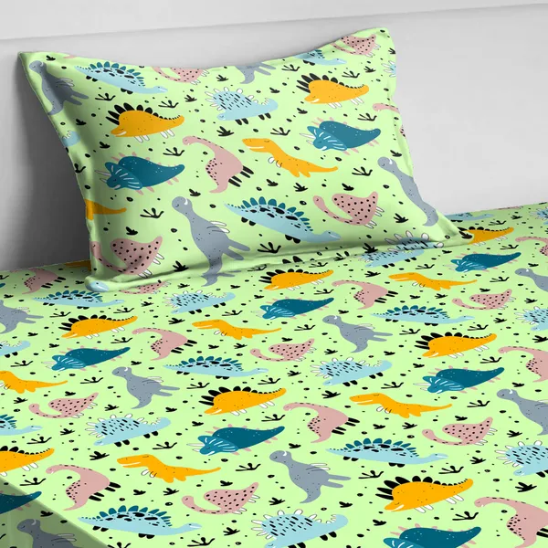 Green_Kids_Bedsheet_With_1_Pillow_Cover_For_Single_Bed_Cute_And_Fun_Print_Sheets_For_Boys_And_Girls,_Ideal_For_Children?_Room,_Perfect_For_Kids_Room_Size_5'_X_7.5_(Dinosaur))