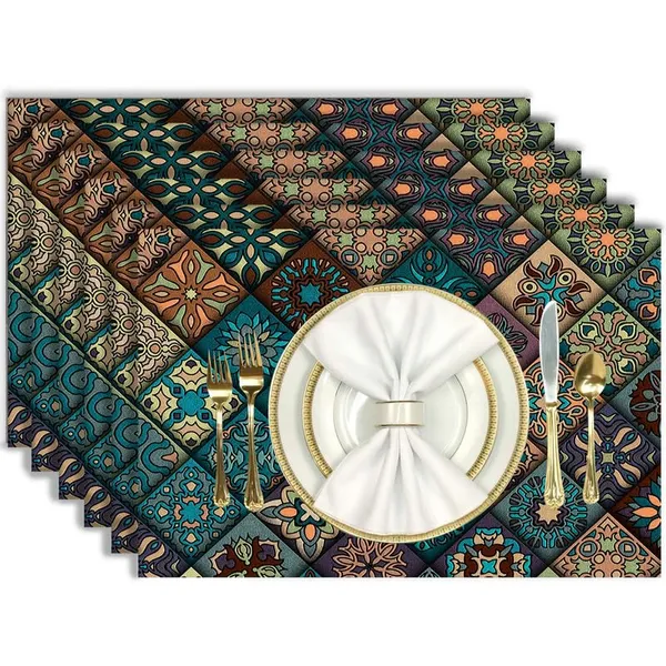 Green_Moroccan_Tiles_Dining_Table_Mats_Set_Of_6_Washable_Dining_Table_Mats_For_6_Seater_Placemats_Elegant_Dining_Mats_For_Home,_Kitchen_And_Coffee_Tables_13_X_18_Inch