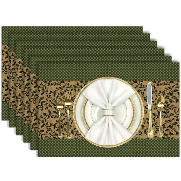Green_Leaves_Dining_Table_Mats_Set_Of_6_Washable_Dining_Table_Mats_For_6_Seater_Placemats_Elegant_Dining_Mats_For_Home,_Kitchen_And_Coffee_Tables_13_X_18_Inch