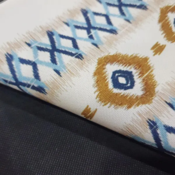 Cream_Dining_Table_Mats_Set_Of_6_With_Runner,_Ethnic_Pattern,_Multicolored,_Polyester,_13X72_Inch