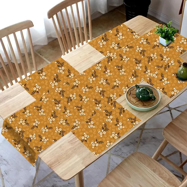 Yellow_Dining_Table_Mats_Set_Of_4_With_1_Runner_Washable_Table_Runner_And_Mats_Elegant_Table_Mats_For_Dining_Table_Decorative_Center_Runner_And_Mats_For_4_Seater_Table_Decor_13X60_Inch