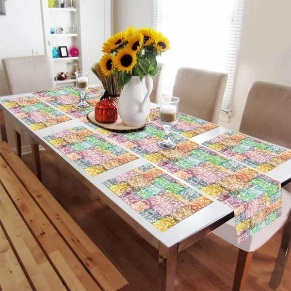 Multicolor_Dining_Table_Mats_Set_Of_6_With_1_Runner_Washable_And_Elegant_Table_Mats_For_Dining_Table_Decorative_Centre_Runner_And_Mats_For_6_Seater_Home_And_Kitchen_Table_Decor_13X72_Inch