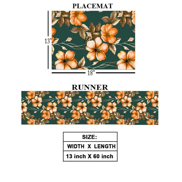 Green_Dining_Table_Mats_Set_Of_4_With_1_Runner_Washable_Table_Runner_And_Mats_Elegant_Table_Mats_For_Dining_Table_Decorative_Center_Runner_And_Mats_For_4_Seater_Table_Decor_13X60_Inch