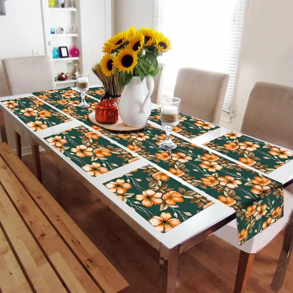 Green_Dining_Table_Mats_Set_Of_6_With_1_Runner_Washable_And_Elegant_Table_Mats_For_Dining_Table_Decorative_Centre_Runner_And_Mats_For_6_Seater_Home_And_Kitchen_Table_Decor_13X72_Inch