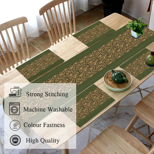 Green_Leaves_Dining_Table_Mats_Set_Of_4_With_1_Runner_Washable_Table_Runner_And_Mats_Elegant_Table_Mats_For_Dining_Table_Decorative_Center_Runner_And_Mats_For_4_Seater_Table_Decor_13X60_Inch