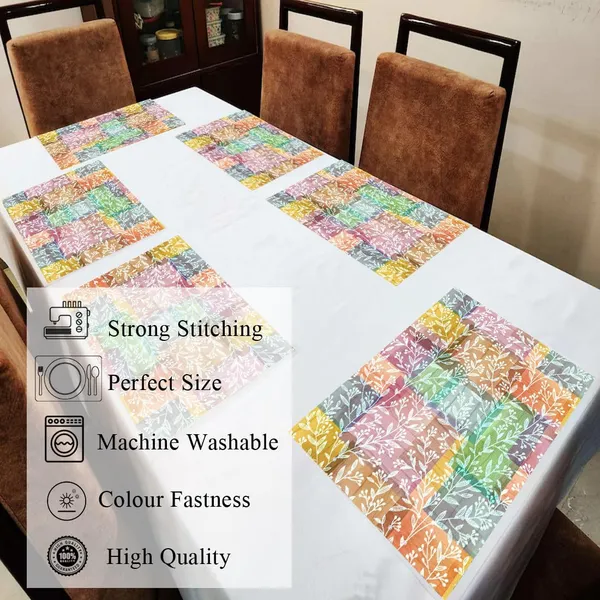 Multicolor_Dining_Table_Mats_Set_Of_6_Washable_Dining_Table_Mats_For_6_Seater_Placemats_Elegant_Dining_Mats_For_Home,_Kitchen_And_Coffee_Tables_13_X_18_Inch