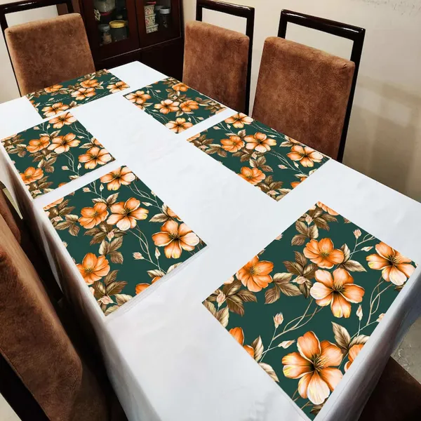 Multicolor_Green_Dining_Table_Mats_Set_Of_6_Washable_Dining_Table_Mats_For_6_Seater_Placemats_Elegant_Dining_Mats_For_Home,_Kitchen_And_Coffee_Tables_13_X_18_Inch