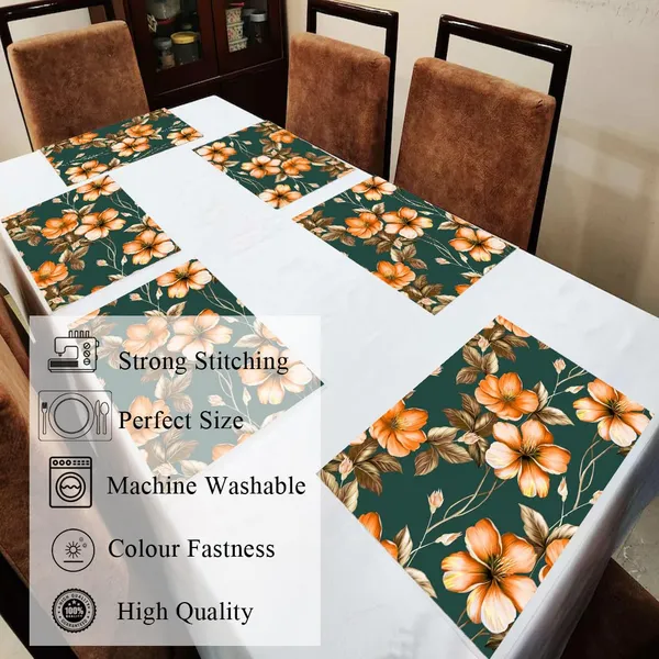 Multicolor_Green_Dining_Table_Mats_Set_Of_6_Washable_Dining_Table_Mats_For_6_Seater_Placemats_Elegant_Dining_Mats_For_Home,_Kitchen_And_Coffee_Tables_13_X_18_Inch