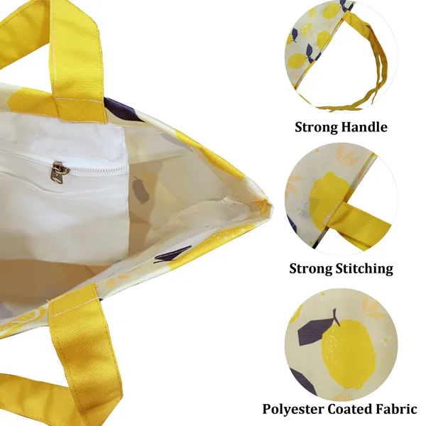 Yellow_Poly_Canvas_Palm_Lemon_Digital_Print_Beach_Bag_With_Inner_Zip_Pocket,Multi_Purpose_Use,_Re-Usable_,Stylish_And_Spacious_||20"X12"X6"+_Handle-20"