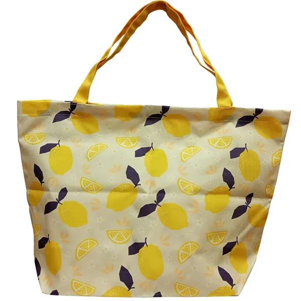 Yellow_Poly_Canvas_Palm_Lemon_Digital_Print_Beach_Bag_With_Inner_Zip_Pocket,Multi_Purpose_Use,_Re-Usable_,Stylish_And_Spacious_||20"X12"X6"+_Handle-20"