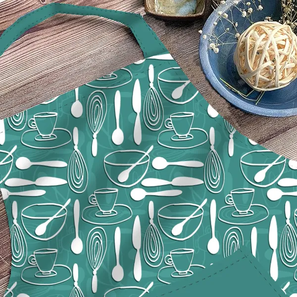 Green_Polyester_Kitchen_Apron_With_Center_Pocket_|_Essential_Kitchen_Accessories_For_Women_And_Men