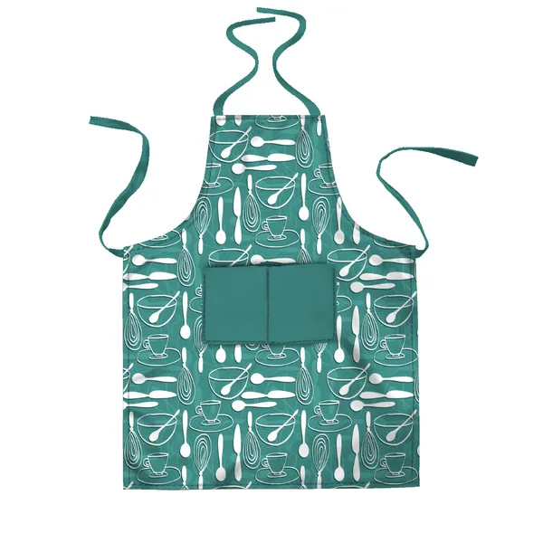 Green_Polyester_Kitchen_Apron_With_Center_Pocket_|_Essential_Kitchen_Accessories_For_Women_And_Men