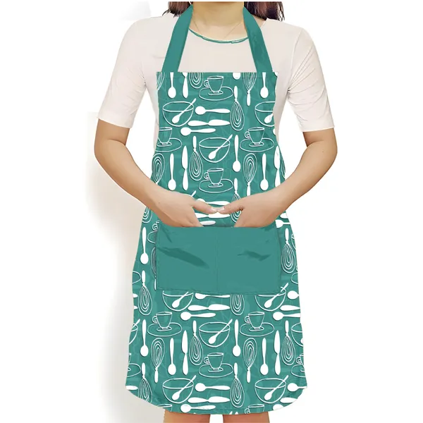 Green_Polyester_Kitchen_Apron_With_Center_Pocket_|_Essential_Kitchen_Accessories_For_Women_And_Men