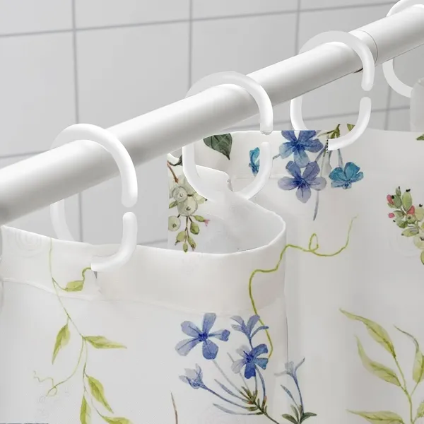 Blue_Bathroom_Shower_Curtains_100%_Polyester_Waterproof_Fabric_6Ft_8_Free_Hooks_Included