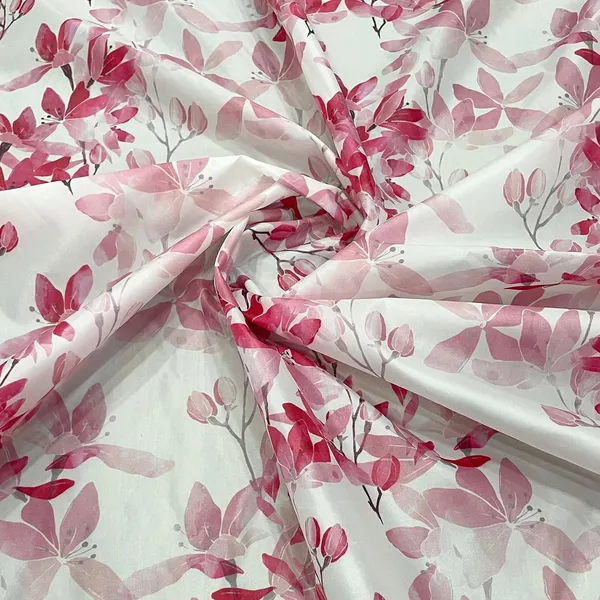 Pink_Shower_Curtains_For_Bathroom_100%_Polyester_Waterproof_Fabric_6_Feet_8_Free_Hooks_Included