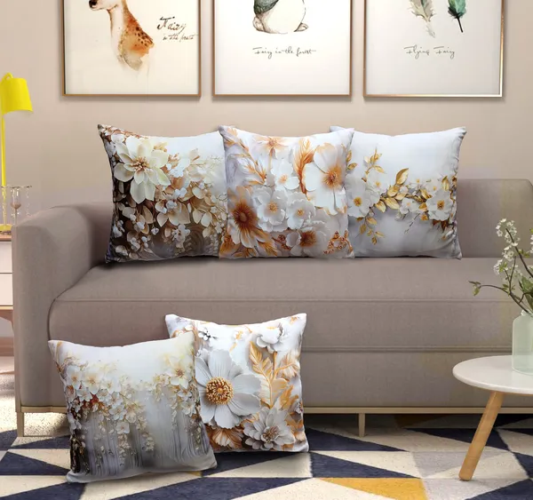 White_Set_Of_5_3D_Floral_Decorative_Cushion_Cover_Decorative_Square_Covers_|_For_Sofa_Couch_Pillow_And_Living_Room_Ethnic_Soft_And_Durable_|_For_Home_Festival_And_Bedroom_Decor_|_16_X_16_Inch