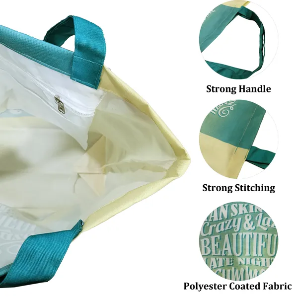 Green_Poly_Canvas_Palm_Beach_Digital_Print_Beach_Bag_With_Inner_Zip_Pocket,Multi_Purpose_Use,_Re-Usable_,Stylish_And_Spacious_||20"X12"X6"+_Handle-20"