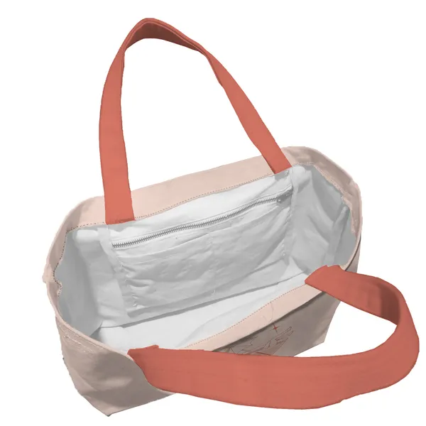 Light_Orange_Poly_Canvas_Artist_Digital_Print_Beach_Bag_With_Inner_Zip_Pocket,Multi_Purpose_Use,_Re-Usable_,Stylish_And_Spacious_||20"X12"X6"+_Handle-20"