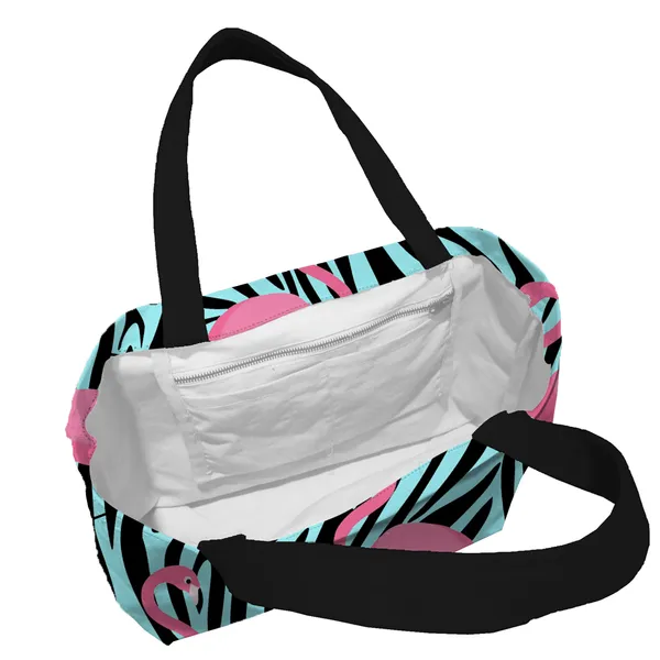 Multicolor_Poly_Canvas_Ostriche_Digital_Print_Beach_Bag_With_Inner_Zip_Pocket,Multi_Purpose_Use,_Re-Usable_,Stylish_And_Spacious_||20"X12"X6"+_Handle-20"