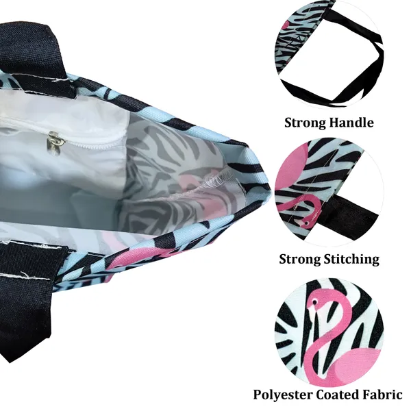 Multicolor_Poly_Canvas_Ostriche_Digital_Print_Beach_Bag_With_Inner_Zip_Pocket,Multi_Purpose_Use,_Re-Usable_,Stylish_And_Spacious_||20"X12"X6"+_Handle-20"