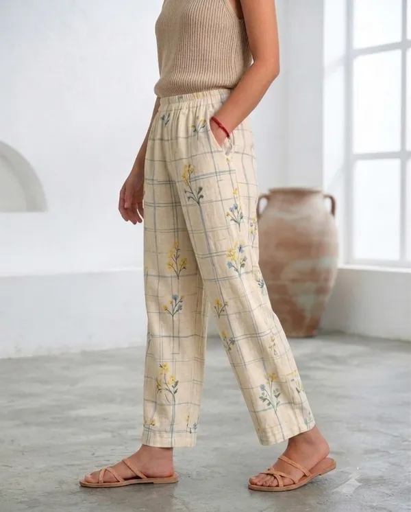 Botanical_Check_Pants
