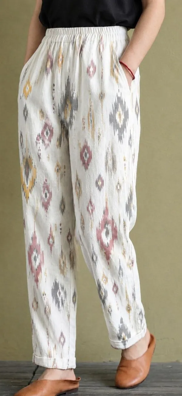 Ivory_Ikat_Pants