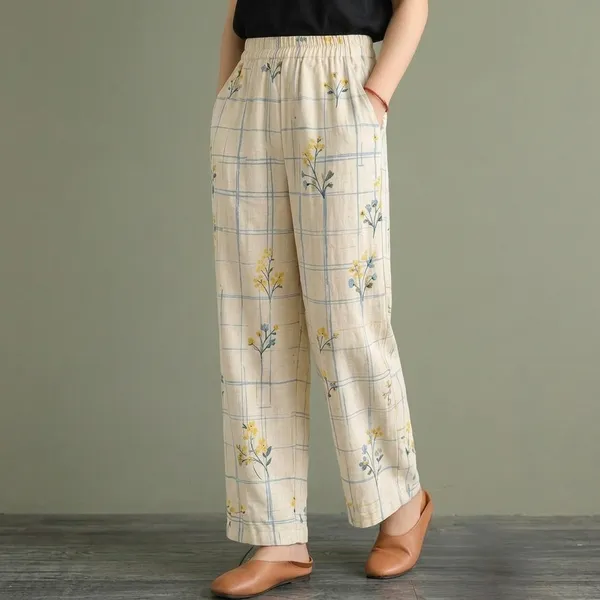 Botanical_Check_Pants
