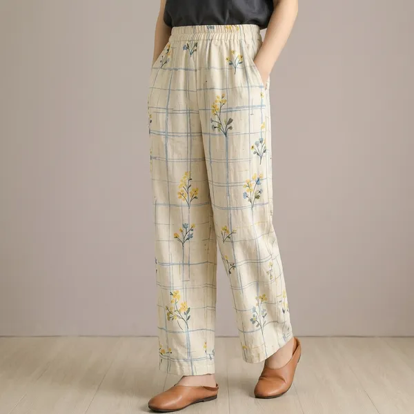 Botanical_Check_Pants