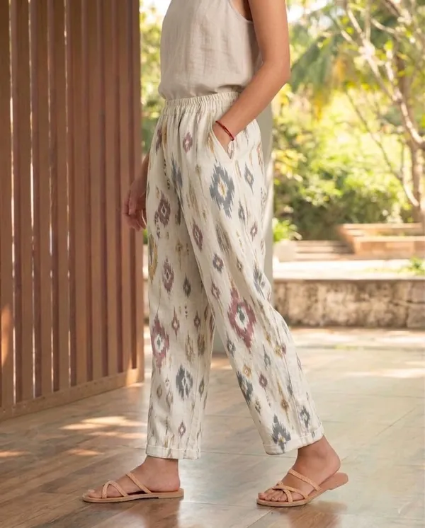 Ivory_Ikat_Pants