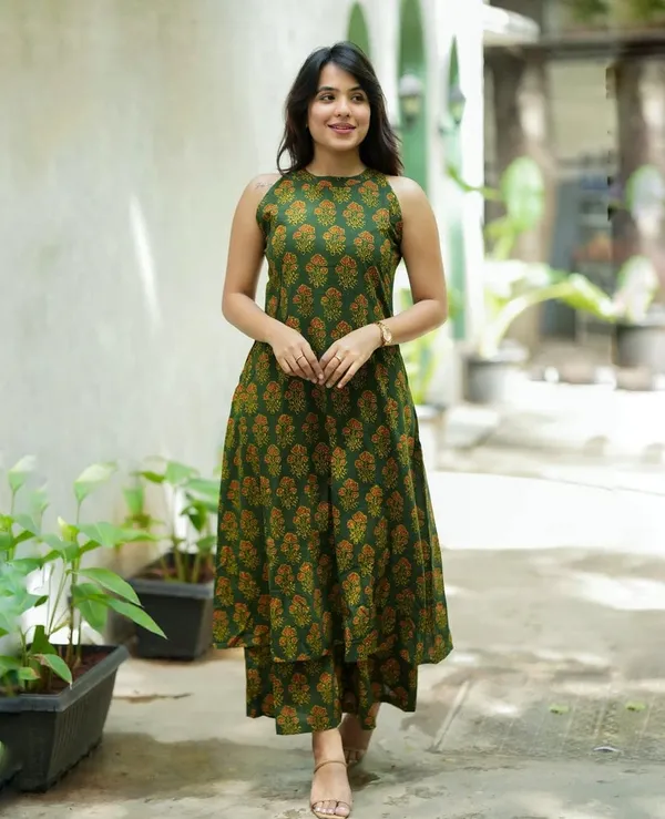 Green_Printed_Sleeveless_Kurti_with_Matching_Palazzo_Pants