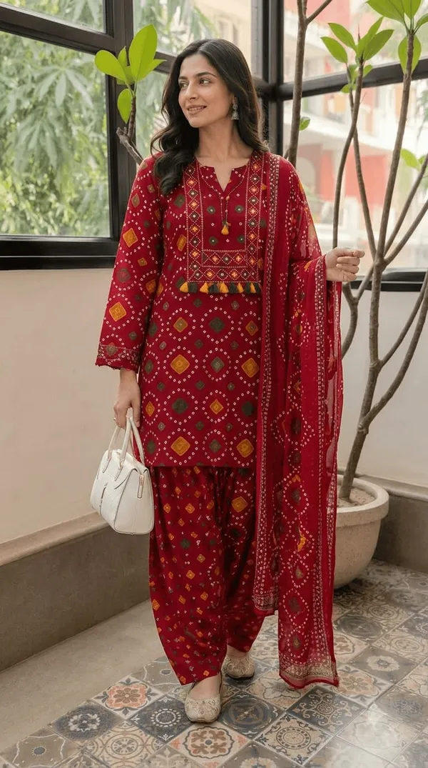 Maroon_Printed_Kurta_Pant_Set_with_Matching_Dupatta_for_Women