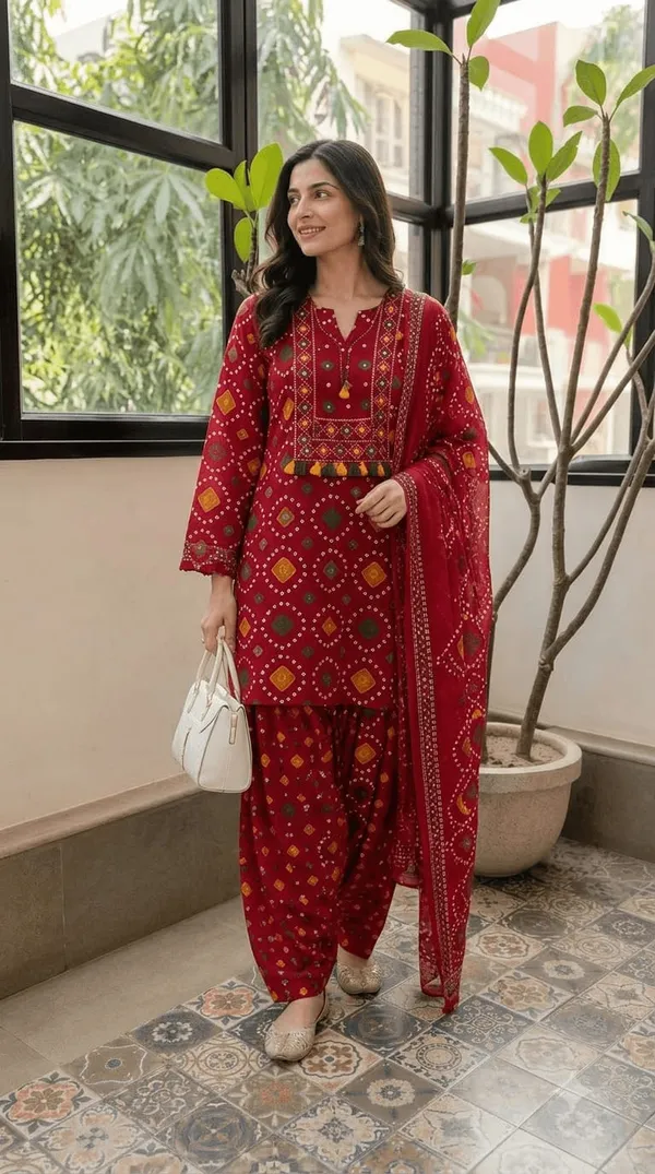 Maroon_Printed_Kurta_Pant_Set_with_Matching_Dupatta_for_Women
