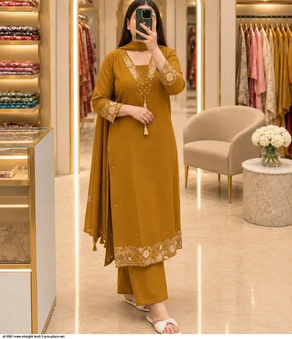 Mustard_Straight_Kurti_Palazzo_Set_with_Dupatta