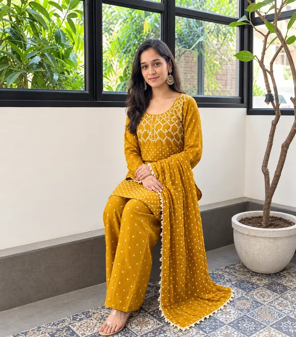 Mustard_Yellow_Bandhani_Printed_Kurta_Pant_Set_with_Dupatta