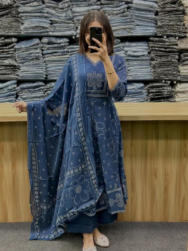 Navy_Blue_Printed_Anarkali_Kurta_Set_with_Matching_Dupatta_and_Straight_Pants
