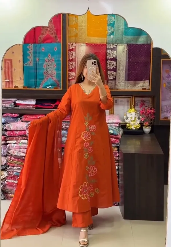 Orange_Floral_Embroidered_Straight_Kurta_Palazzo_Set_with_Dupatta