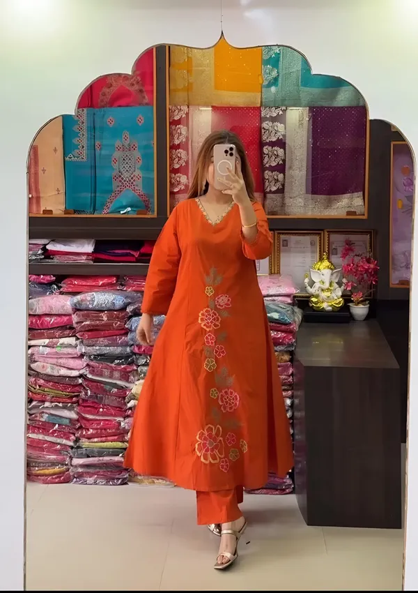 Orange_Floral_Embroidered_Straight_Kurta_Palazzo_Set_with_Dupatta