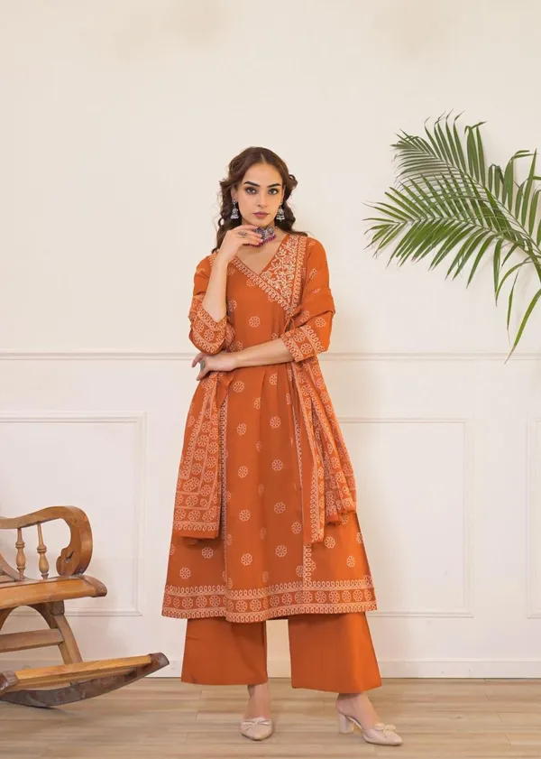 Orange_Printed_Cotton_Kurta_Set_with_Palazzo_&_Dupatta_for_Women