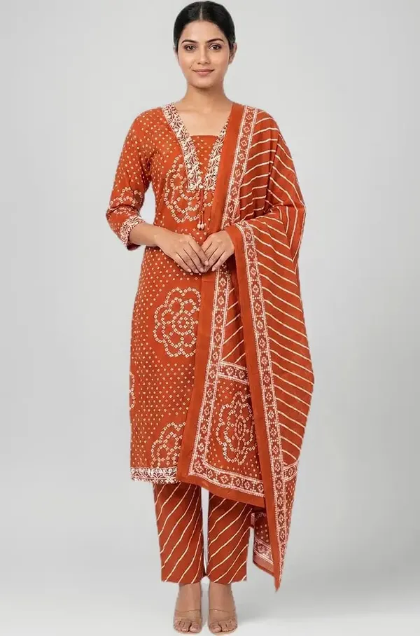 Rust_Orange_Hand_Block_Print_Cotton_Kurta_Set_with_Dupatta_for_Women