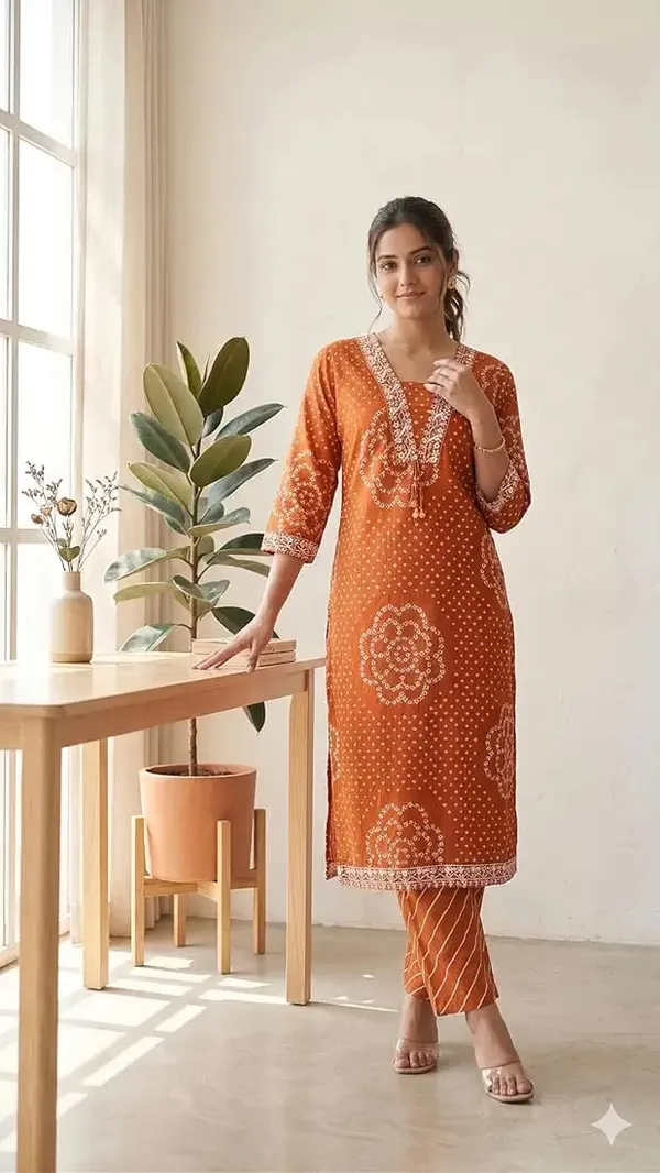 Rust_Orange_Hand_Block_Print_Cotton_Kurta_Set_with_Dupatta_for_Women